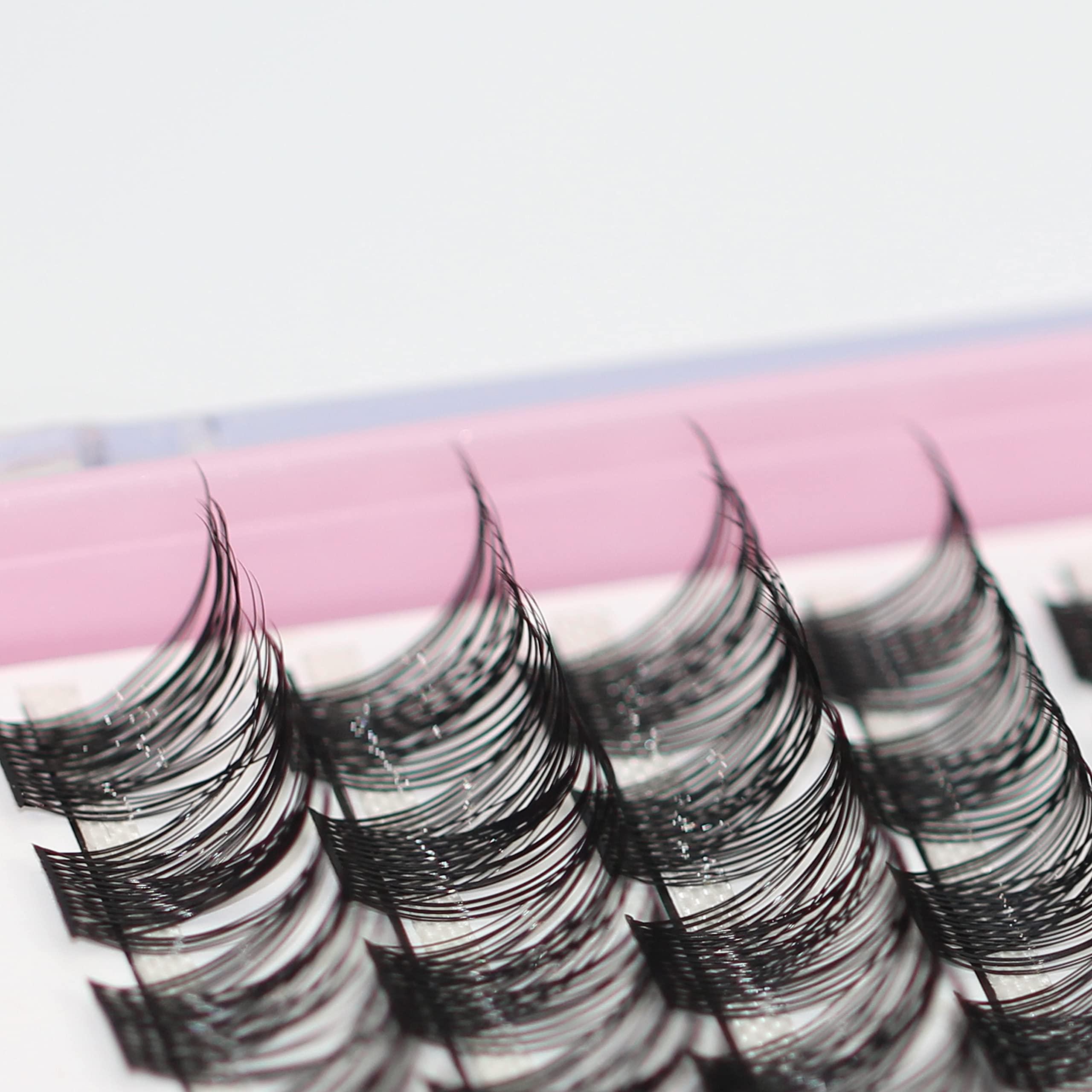 Sulv Sulv 120Pcs/Box Grafting Handmade Clusters Eyelashes D Curl Very Good Curled Thickness 0.07mm 3D Layered Effect Eyelash Extension Russian Volume Eyelashes Natural Eyelash DIY Cluster Eyelashes(12mm)