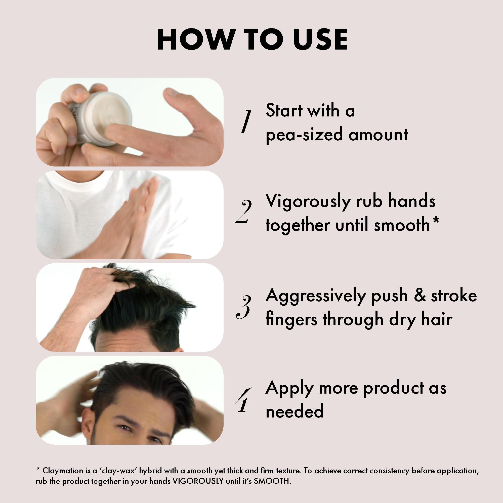 Hanz de Fuko Hanz de Fuko Claymation Premium Mens Hair Styling Clay Super High Hold, Matte Finish 2 oz