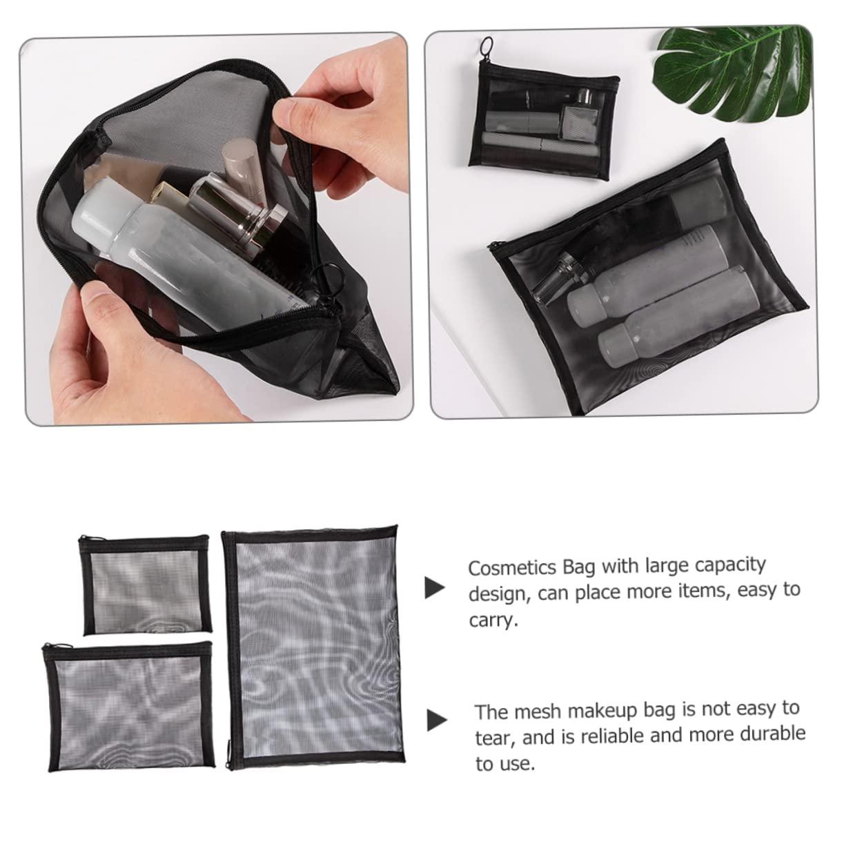 NOLITOY NOLITOY Nylon Makeup Bag Mesh Small Makeup Bag Travel Makeup Bag for Women Cosmetics Pouch Zipper