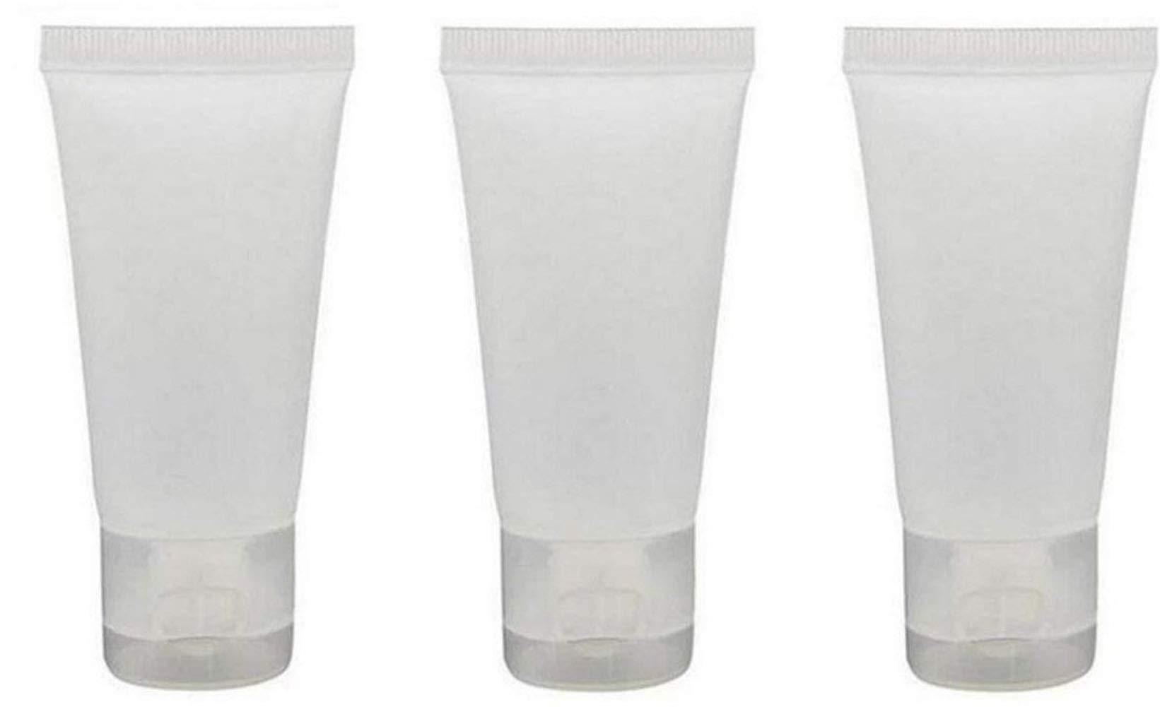 ASTRQLE 10PCS 50ML Clear PE Frosted Empty Refillable Soft Tubes Bottle Packing Sample Container For Shampoo Facial Cleanser Soap Shower Hand Cream Lotion Gel Body Lotion (50ml)