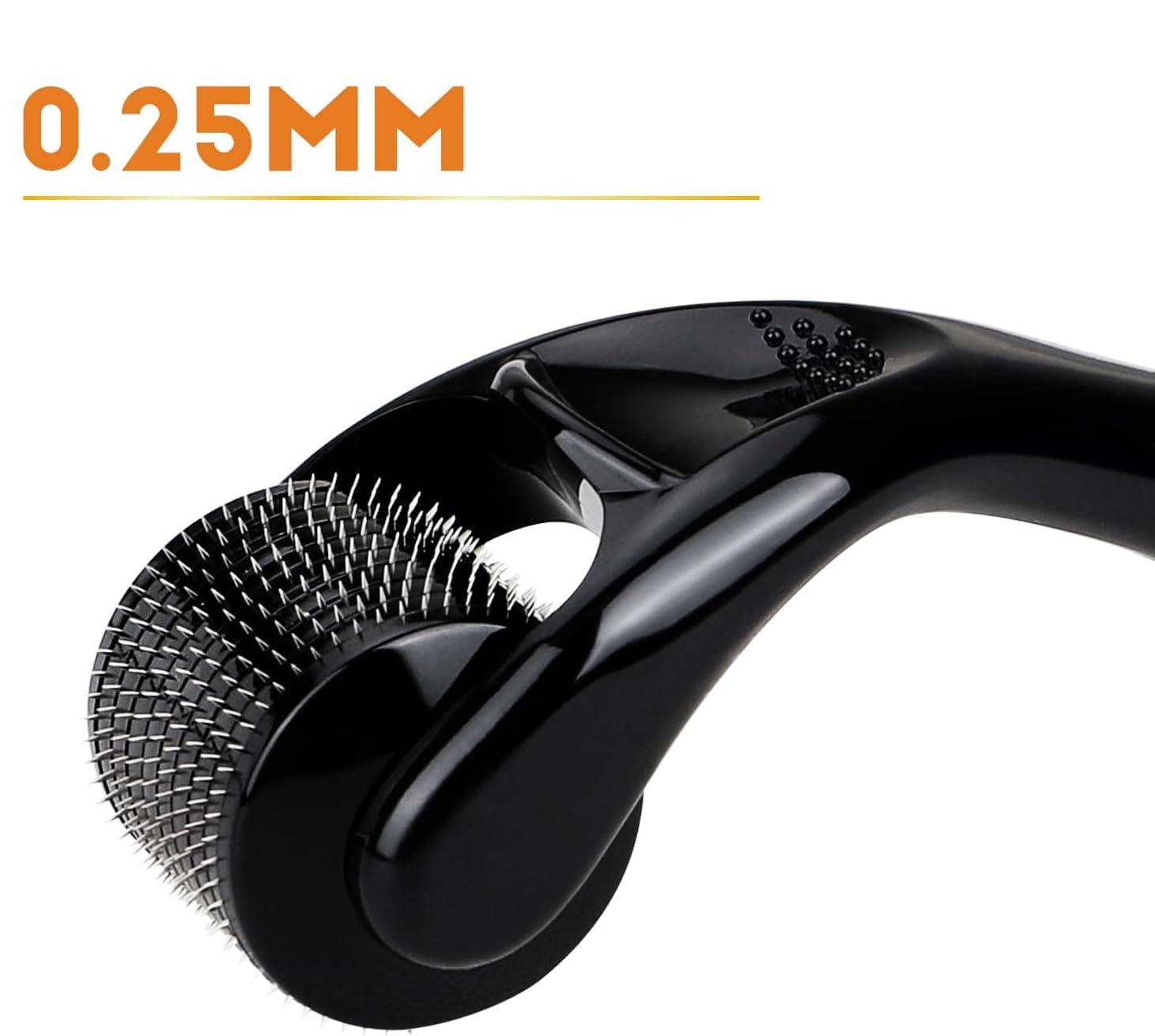 Generic Generic Derma Roller Microneedle Roller for Face Skin, Microdermabrasion Dermal Roller Microneedling Roller for Women Men Tools, 0.25, Black