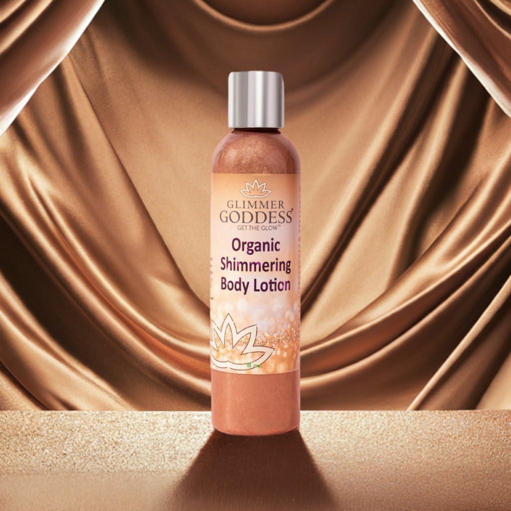 GLIMMER GODDESS GLIMMER GODDESS Organic Body Shimmer Lotion - Super Level 3 Bronze Body Shimmer, 8 oz