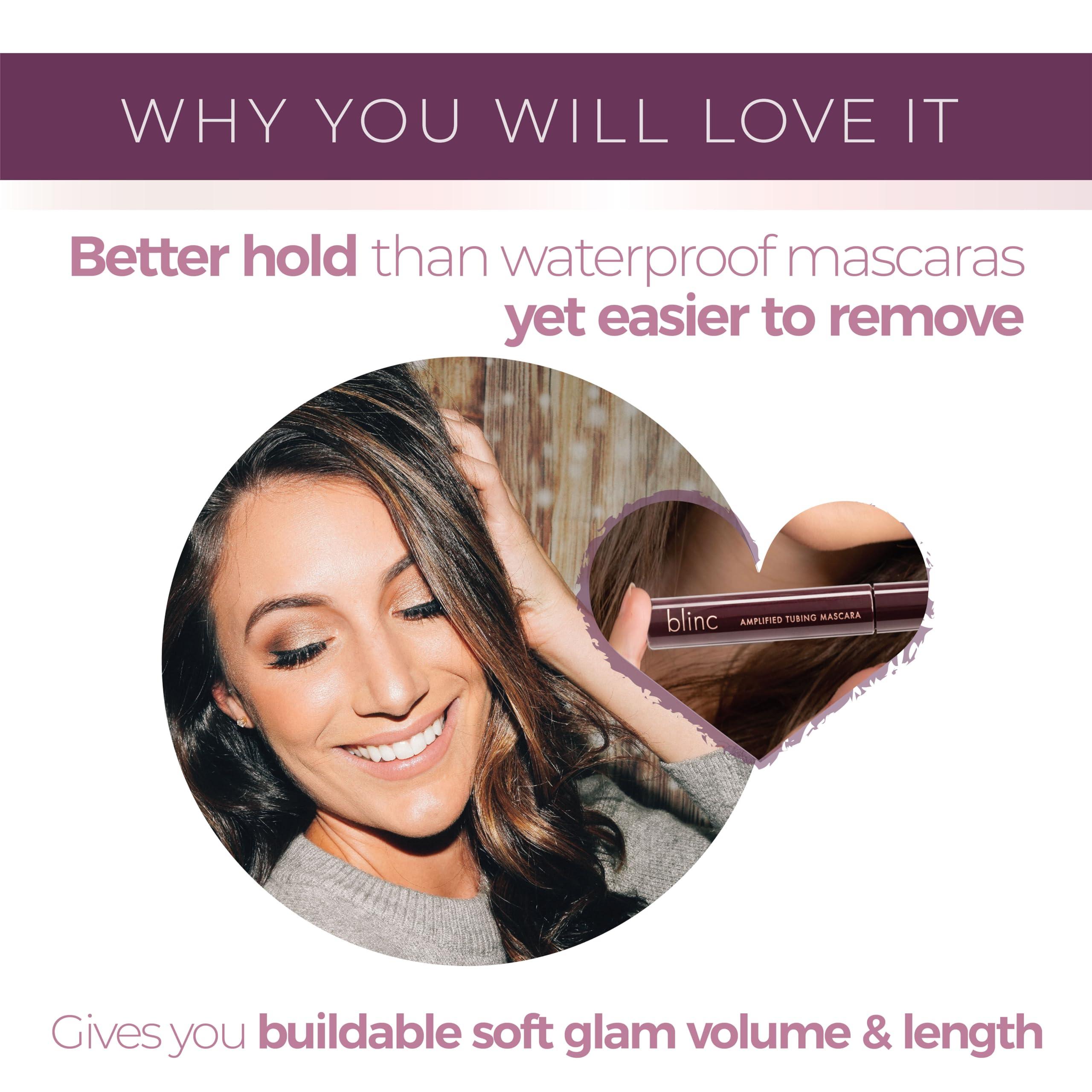 blinc Blinc Amplified Tubing Mascara, Ultra-Longwearing Washable Mascara, Soft-Glam Volumizing, Lengthening and Defining Mascara, Gluten-Free and Cruelty-Free, 9mL / 0.30 Fl. OZ