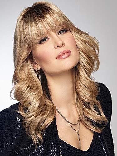Raquel Welch Chameleon Hair Topper Color R14/88H GOLDEN WHEAT - Raquel Welch Wigs Women's Synthetic Monofilament Base Clip In Bang Hairpiece Fringe Bundle with Wig Comb, MaxWigs Hairloss Booklet