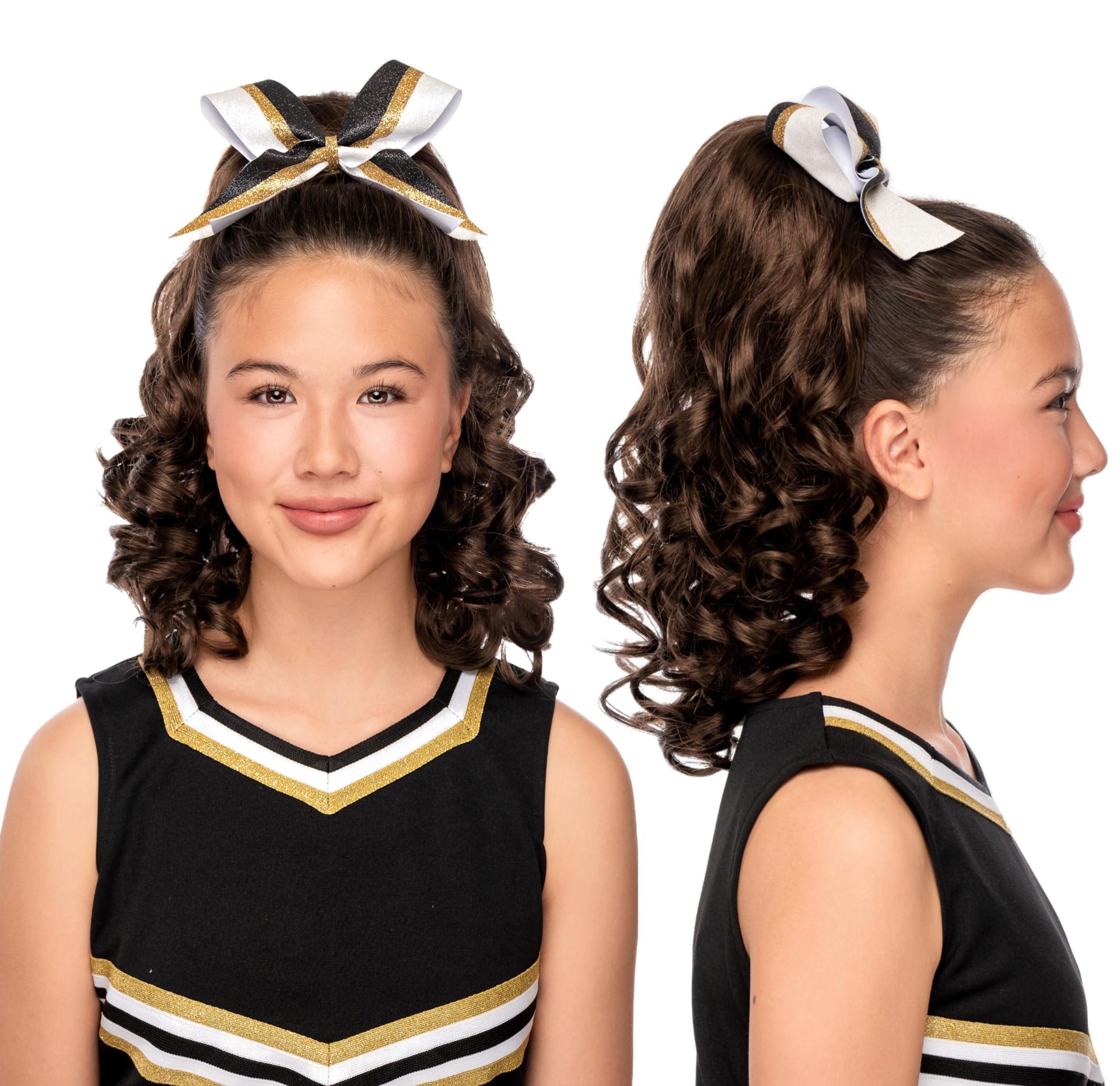 Girly Curls Girly Curls Curly Cheerleader Hairpiece for Cheer and Dance… (Sunkissed)