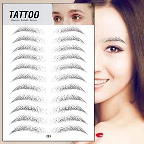 FeiFei66 FeiFei66 4D Hair-Like Authentic Eyebrows Grooming Shaping Brow Shaper Makeup Brow Sticker, A Piece 11 Pairs (E)