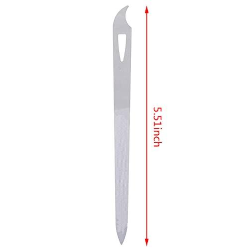 Yeshan Yeshan Stainless Steel Triple-cut Long Nail File with Nail Cleaner Tip,5.5 Inch,Pack of 2