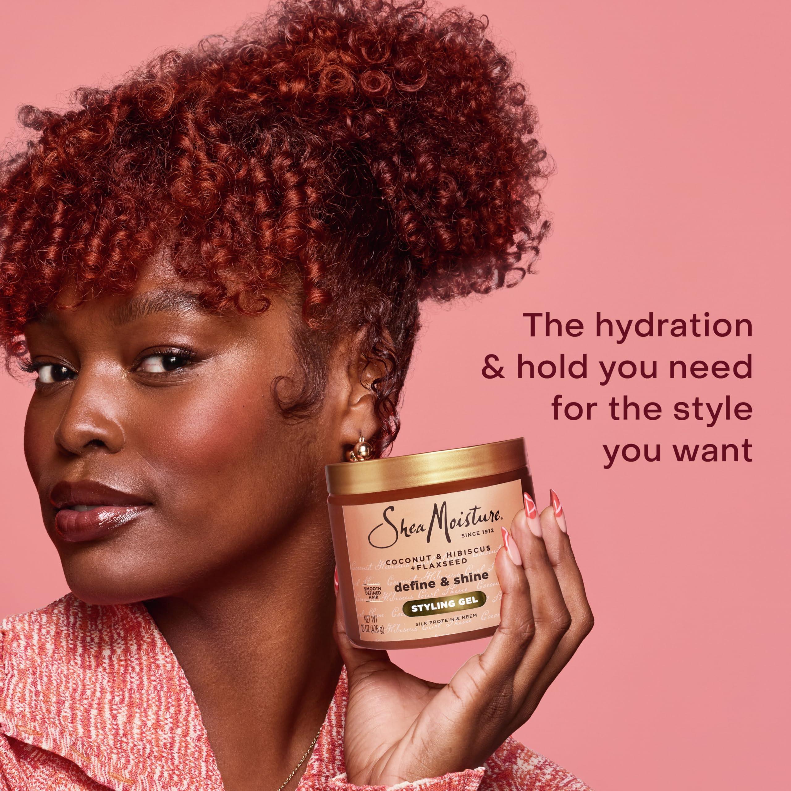 SheaMoisture SheaMoisture Defining Styling Gel For Thick, Curly Hair Coconut & Hibiscus Paraben-Free Frizz Control Styling Gel 15 OZ, 12 count