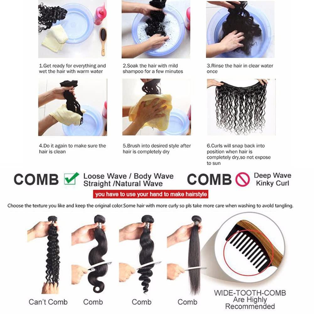 Beauty Queen Beauty Queen Body Wave Bundles Human Hair Short Hair 3 bundles (10 12 14 Inch) 10A Grade Brazilian Hair Bundles 100% Unprocessed Weave Bundles Human Hair Natural Black Hair Extensions For Women