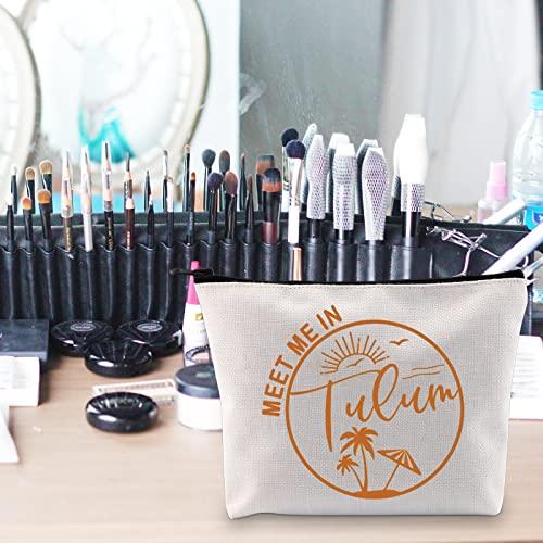 POFULL POFULL TULUM Mexico Gift Meet Me In TULUM Travel Cosmetic Pouch Tulum Wedding Welcome Gift (Tulum bag)