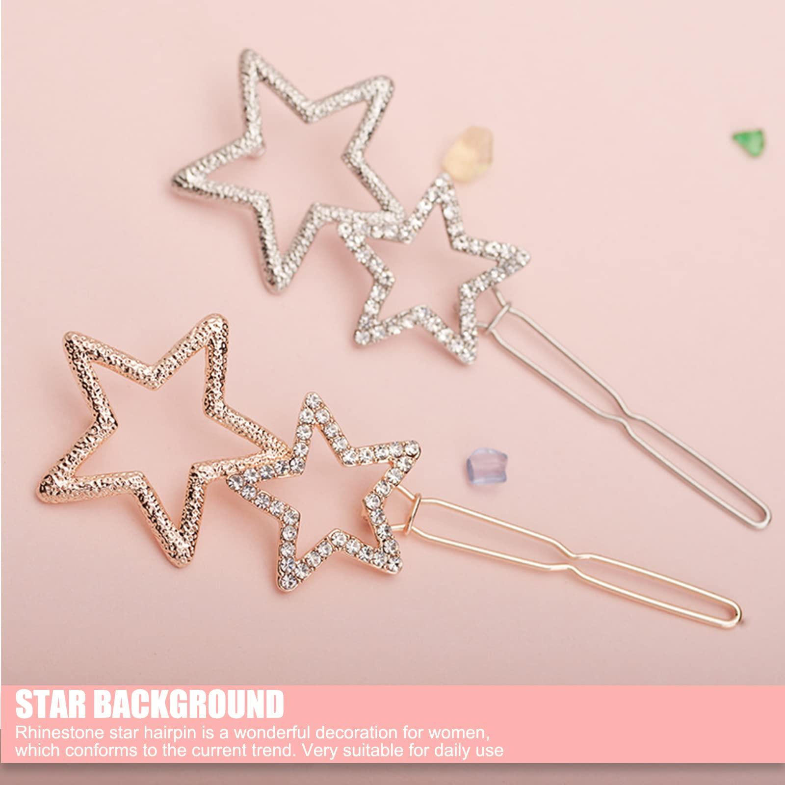 AEGYPIUS AEGYPIUS Star Hair Clips, 2 Pcs Star Clips Hair Star Hair Clip, Y2k Hair Accessories Star Barrettes Y2k Hair Clips, Star Hairclips Silver Star Hair Clips Star Hair Pins Star Hair Clips for Women