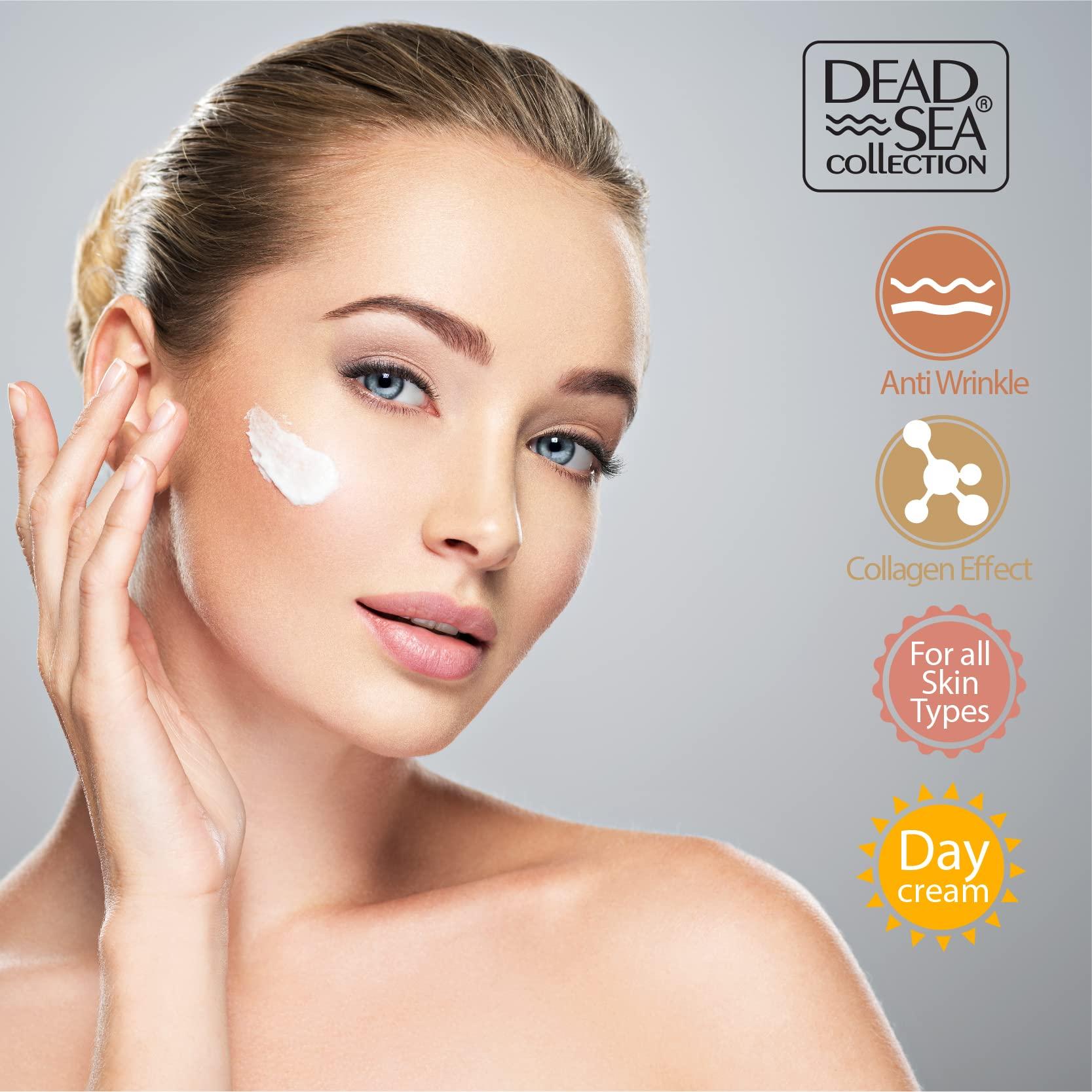 Dead Sea Collection Dead Sea Collection Anti-Wrinkle Day Cream for Face with Collagen and Sea Minerals (1.69 fl.oz) Day Cream for Face with Vitamin C & Carrot (1.69 fl.oz) - Bundle
