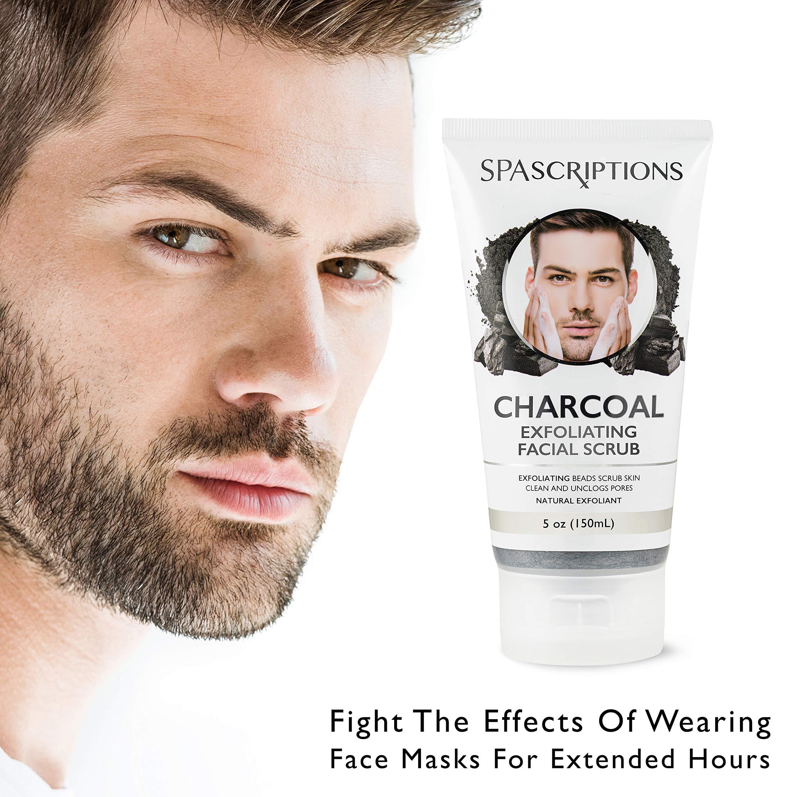 SpaScriptions Spascriptions Charcoal Facial Cleanser Exfoliating Facial Scrub Face Wash with Natural Exfoliant- 5 Oz