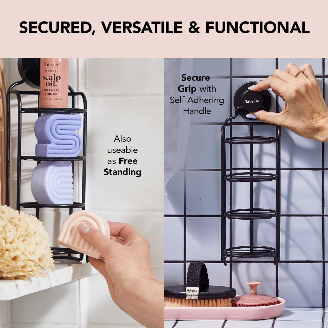 Kitsch Kitsch Rice Shampoo Bar, Rice Conditioner Bar and Self Draining Shower Caddy with Discount