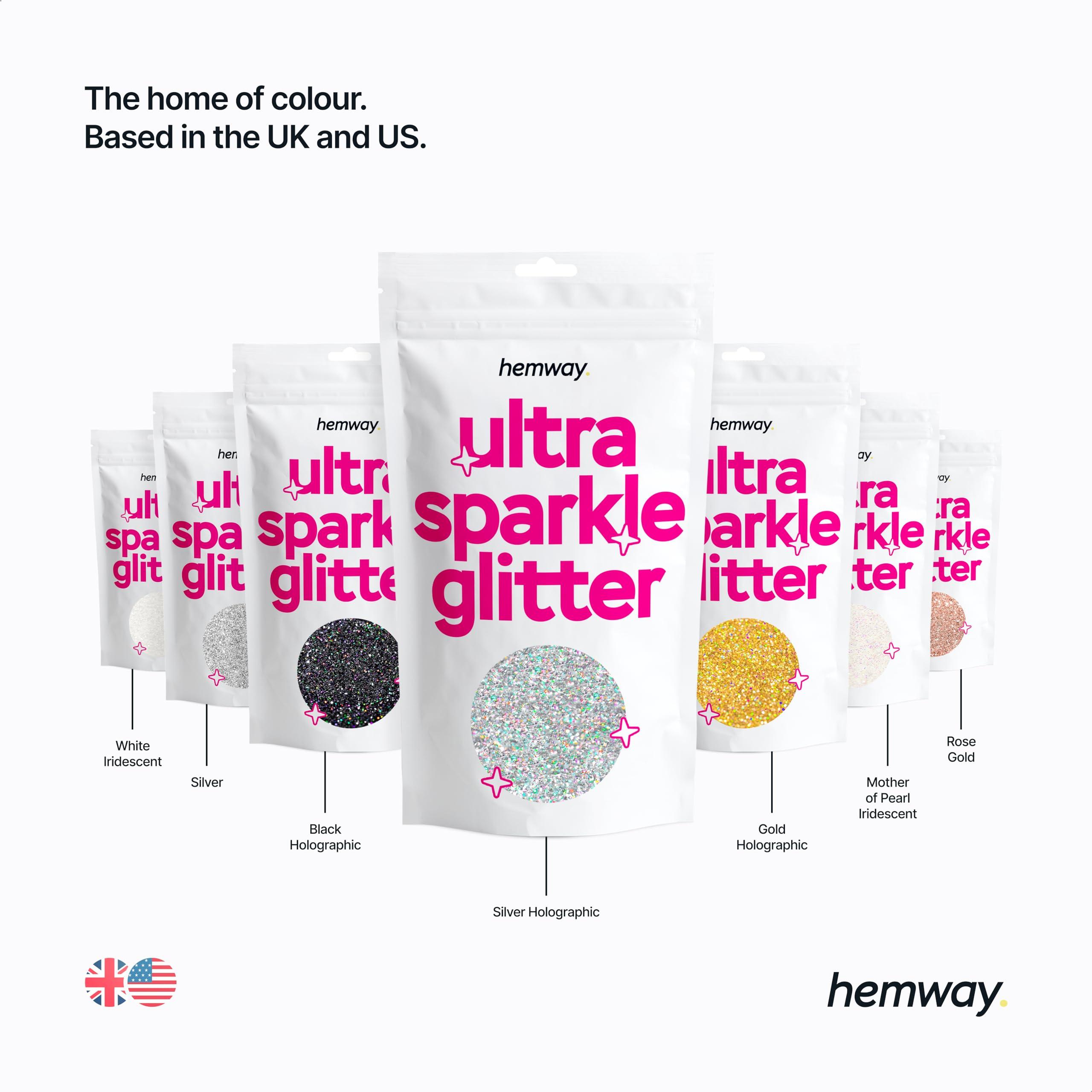 Hemway Hemway Premium Ultra Sparkle Glitter Multi Purpose Metallic Flake for Arts Crafts Nails Cosmetics Resin Festival Face Hair - Champagne Gold - Super Chunky (1/8" 0.125" 3mm) 100g / 3.5oz