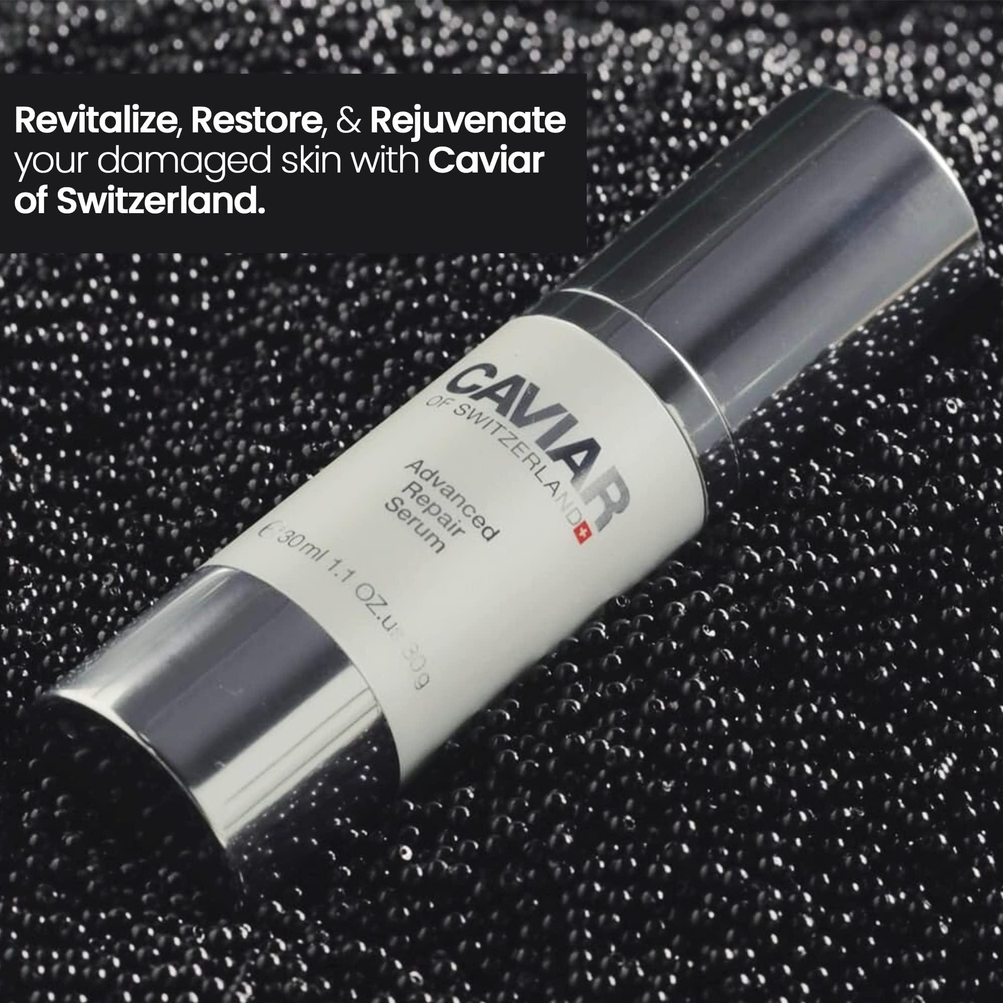 CAVIAR OF SWITZERLAND Caviar Hydrating Extract Face Serum - Advanced Repair Serum for Anti-Aging, Facial Lifting & Firming Effect, Removes Wrinkles & Fine Lines | Glowing Skin with Vitamin E & Reduced Dryness (30ml)