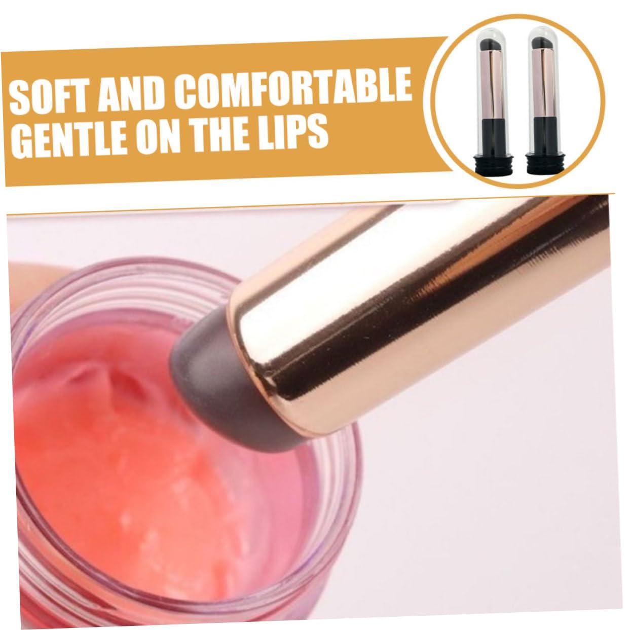 Mikinona Mikinona 6pcs Lip Brush Lipstick Cosmetics Makeup Brushes Lip Tint Stain Hourglass Makeup Lip Mask Mascara Bag Organizer Lip Gloss Lip Liner Makeup Brush Holder Lip Oil Black