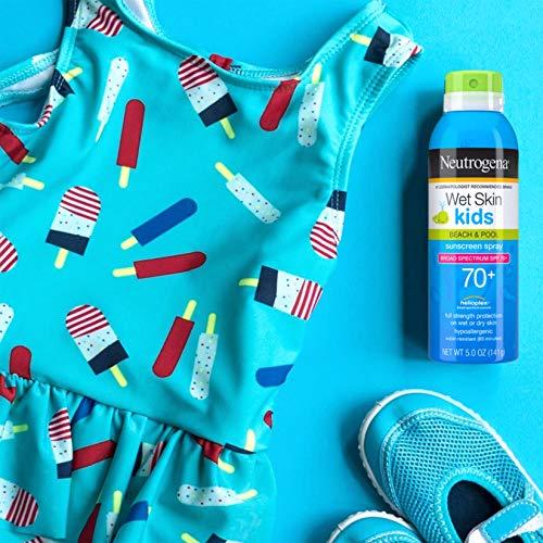 Neutrogena Neutrogena Wet Skin Kids Sunscreen Spray, Water-Resistant and Oil-Free, Broad Spectrum SPF 70+, 5 oz
