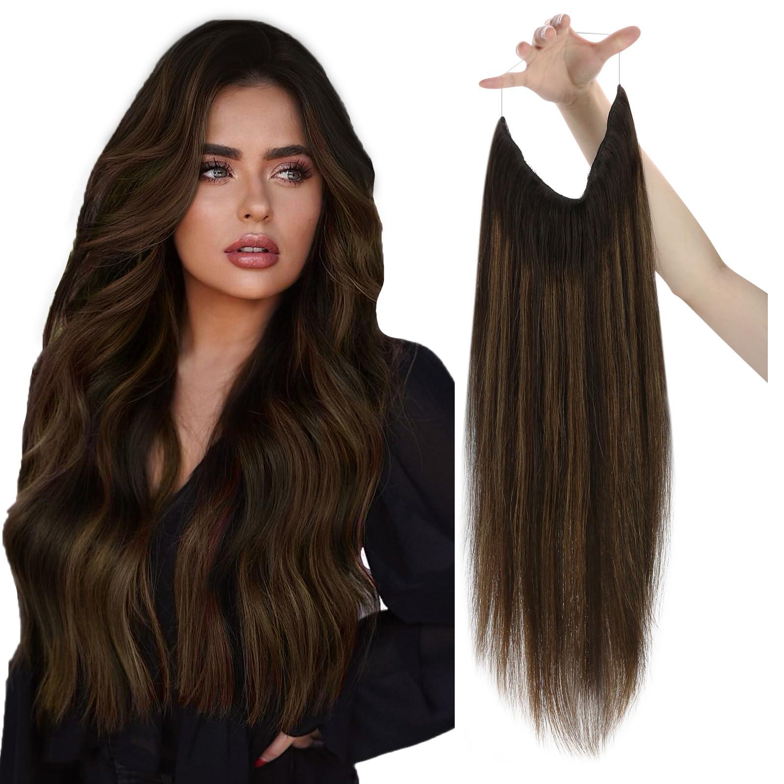 Sunny Hair [Easy Application] Sunny Clip in Human Hair Extensions Brown 150g 22inch