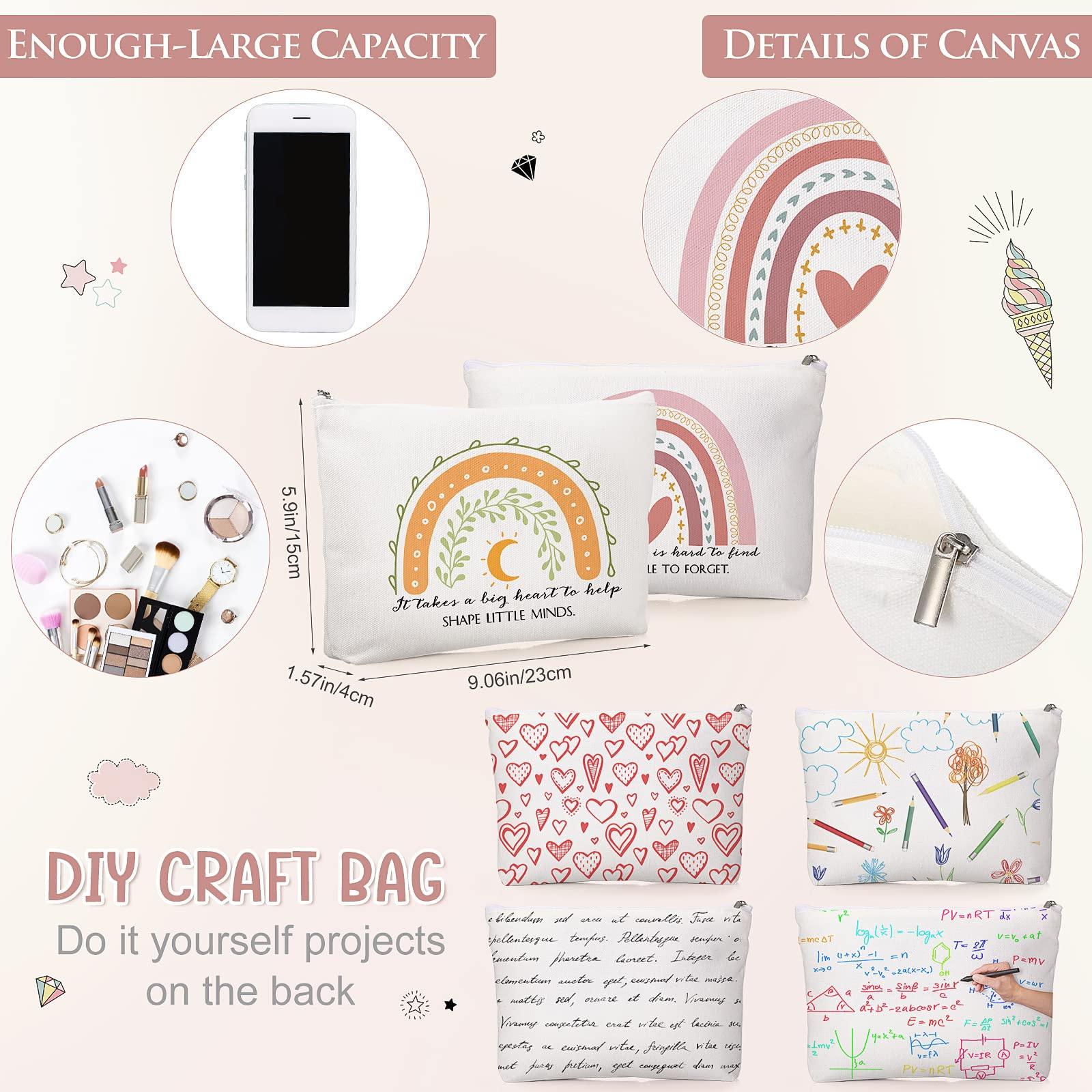 Kajaia Kajaia Teacher Gift Tote Bag Employee Appreciation Gift Bulk Cosmetic Bag for Nurse Team Coworker Hr(Rainbow)