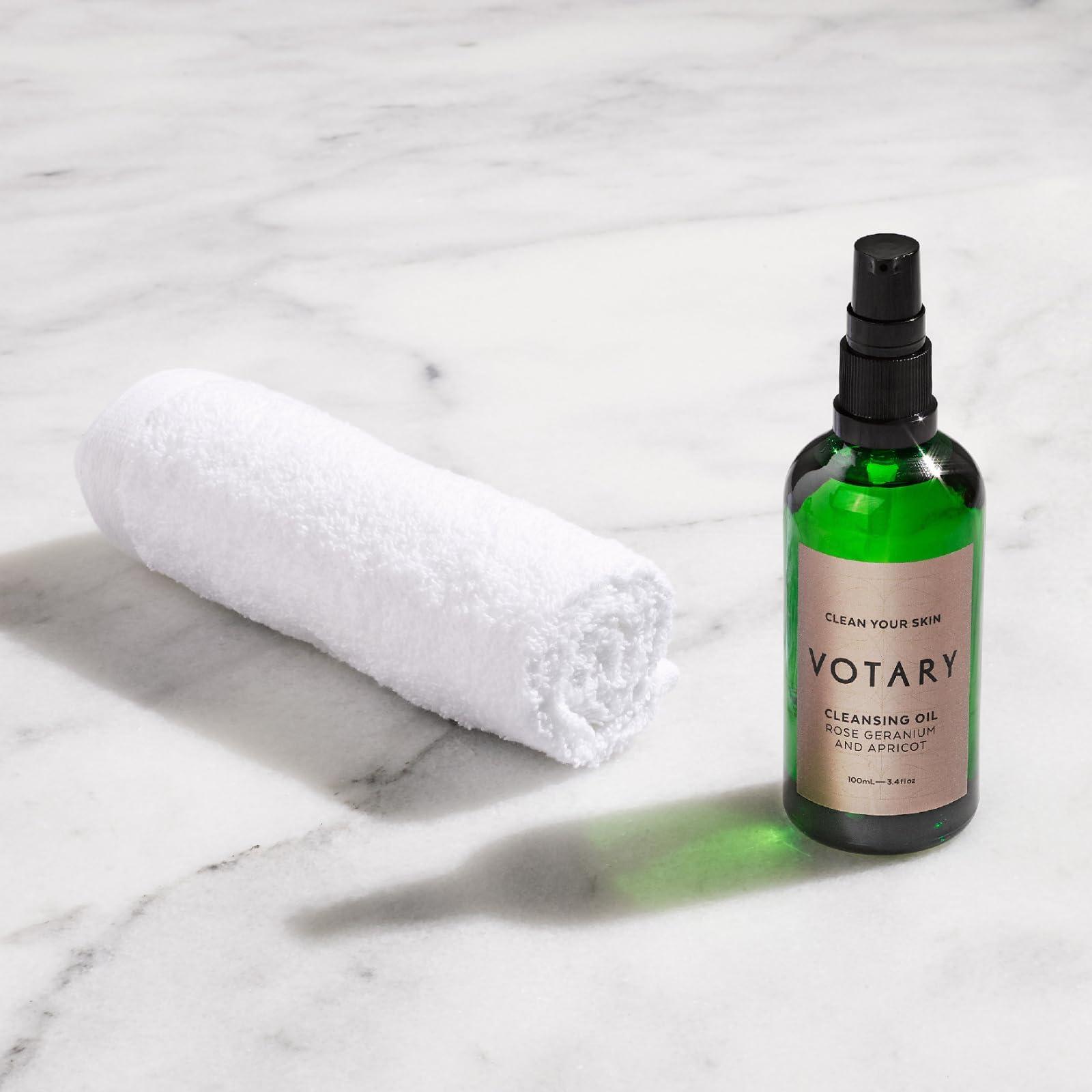 Votary Votary Cleansing Oil Rose Geranium & Apricot | Facial Cleanser Gentle Makeup Remover Cleanses without Clogging Pores With Deep Nourishing Apricot & Jojoba 3.4 Fl Oz