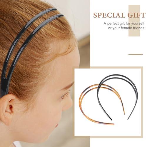 minkissy minkissy 2pcs Toothed Headbands Plastic Hair Band Anti-slip Hair Hoop Daily Headpiece for Women Girls