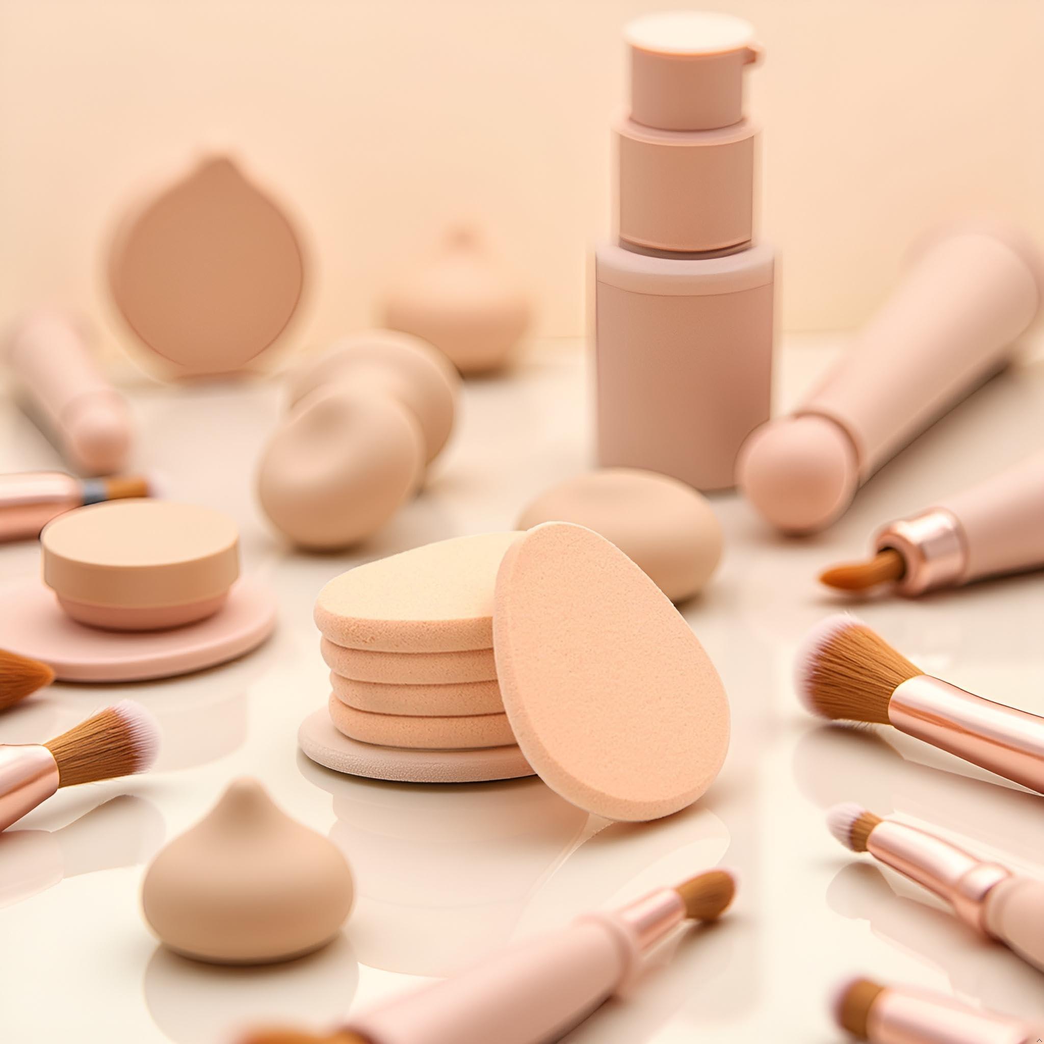 JJLFresheners 5Pcs Beige Smooth Makeup Sponge Blender Flawless Foundation Powder Puff Beauty,Makeup Brushes and Tools