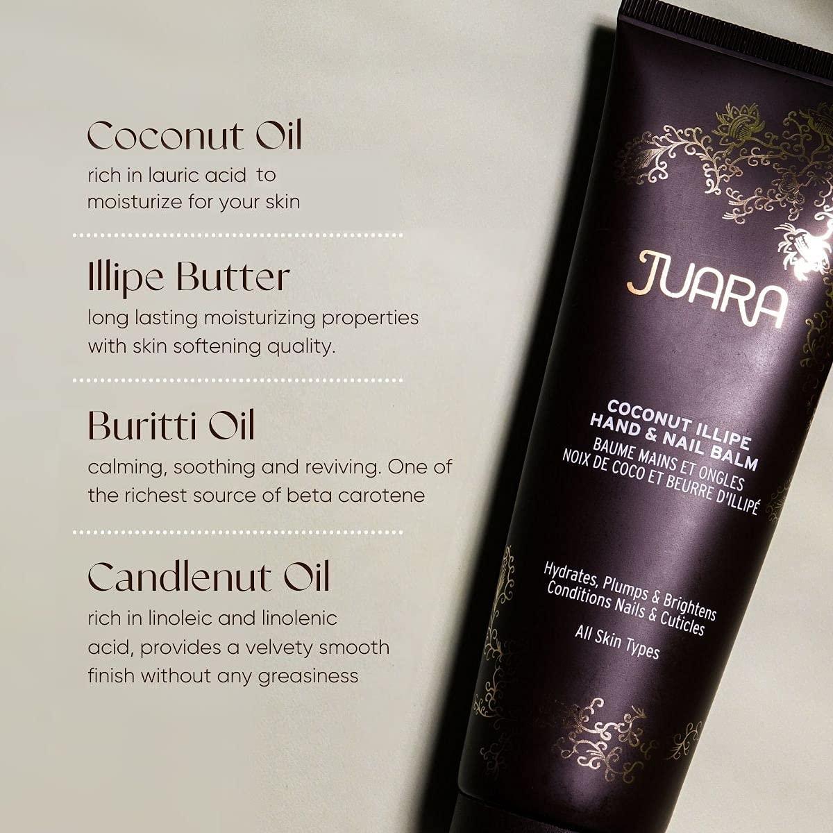 Juara Juara Coconut Oil Hand and Nail Cream Coconut Illipe Hand & Nail Balm  Anti-Aging Hand, Cuticle, and Nail Balm for All Skin Types  100% Paraben-Free, Cruelty-Free