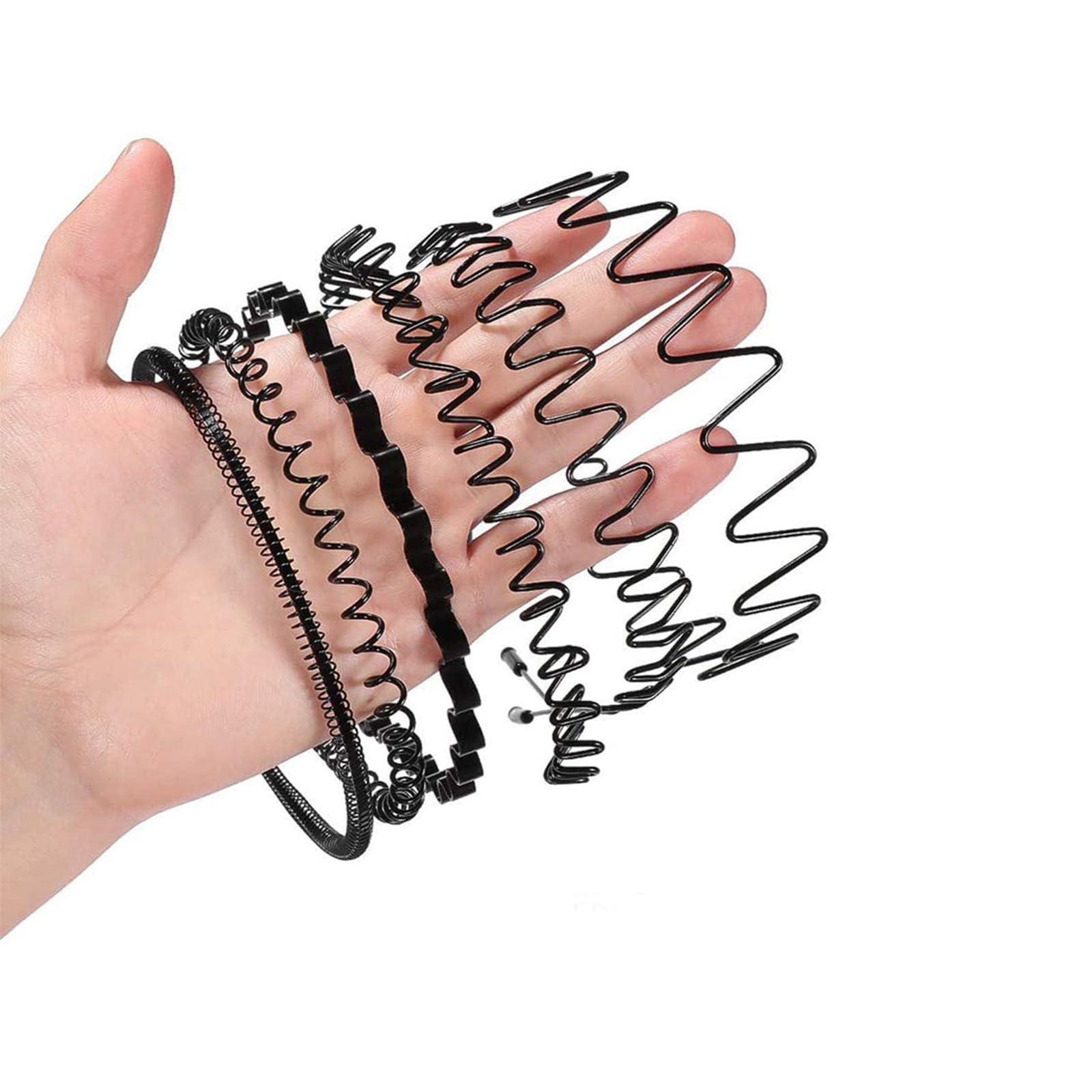 Generic Metal Hair Band for Men Spring Hair Hoop Washing Face Mask Fashion Simple Elastic Headband Headbands for Women Girls