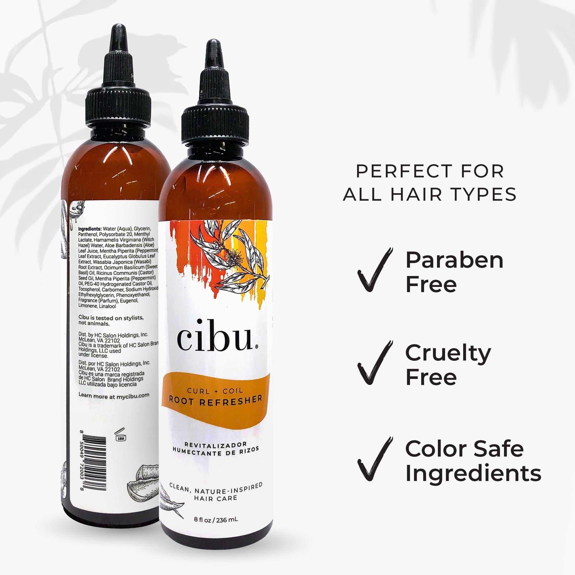 CIBU Cibu Curl + Coil Root Refresh - Nutrient Rich Tea Tree Oil - Moisturizing Hair and Scalp Oil for Dry Itchy Scalp - 8oz