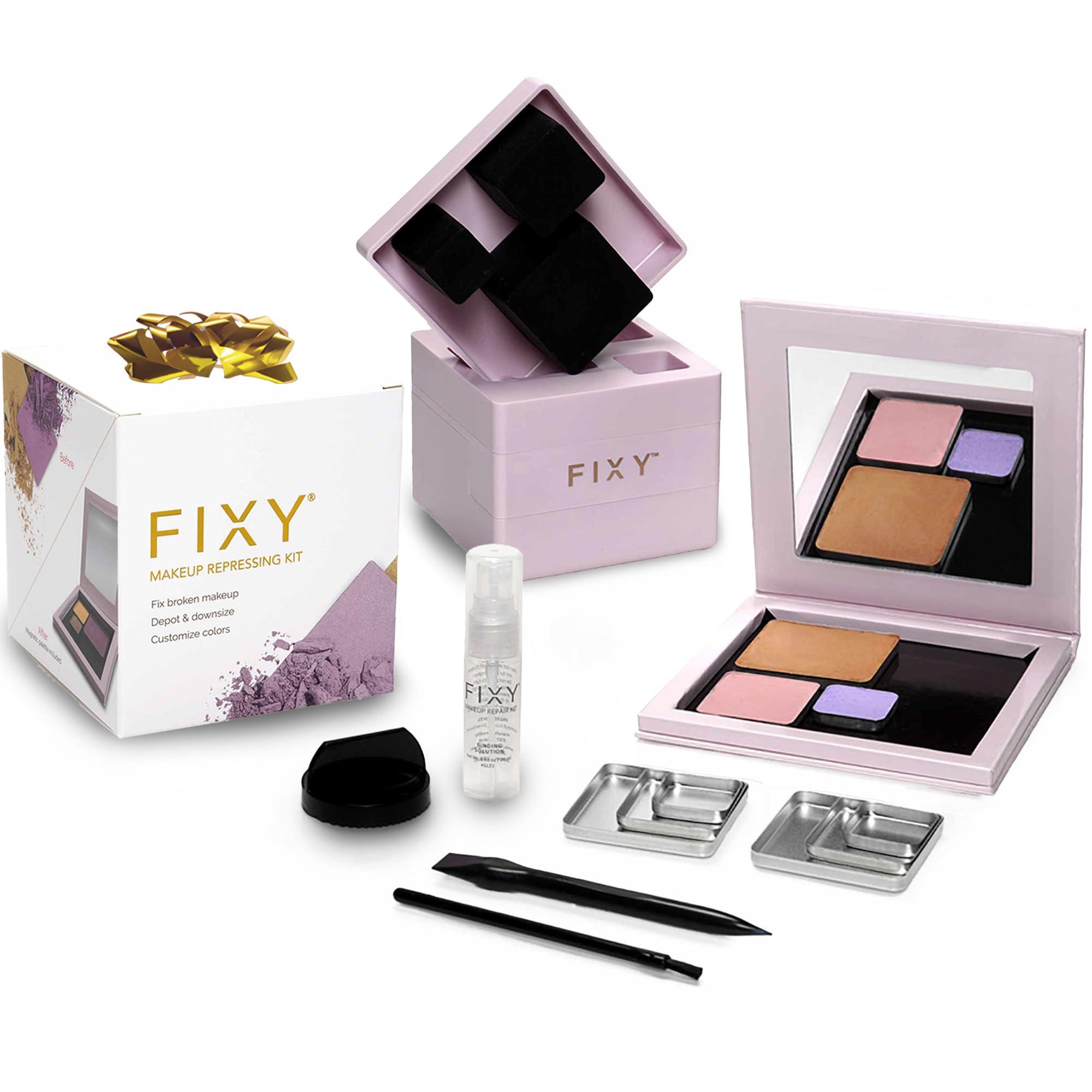 FIXY FIXY Makeup Repair Kit - Repressing tool for Eyeshadows, Blush & Highlighter or Depot | Organize Makeup Square Pans in Makeup Palette with Mirror | Makeup Artist Must Haves