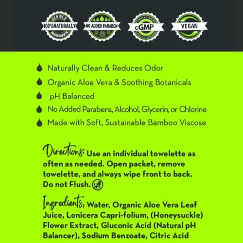 Aloe Fresh Moisturizing & Personal Towelette Desert Harvest Aloe Fresh Moisturizing & Cleansing Personal Towelettes, Refreshing Feminine Wipes, pH balanced, 36 Pack