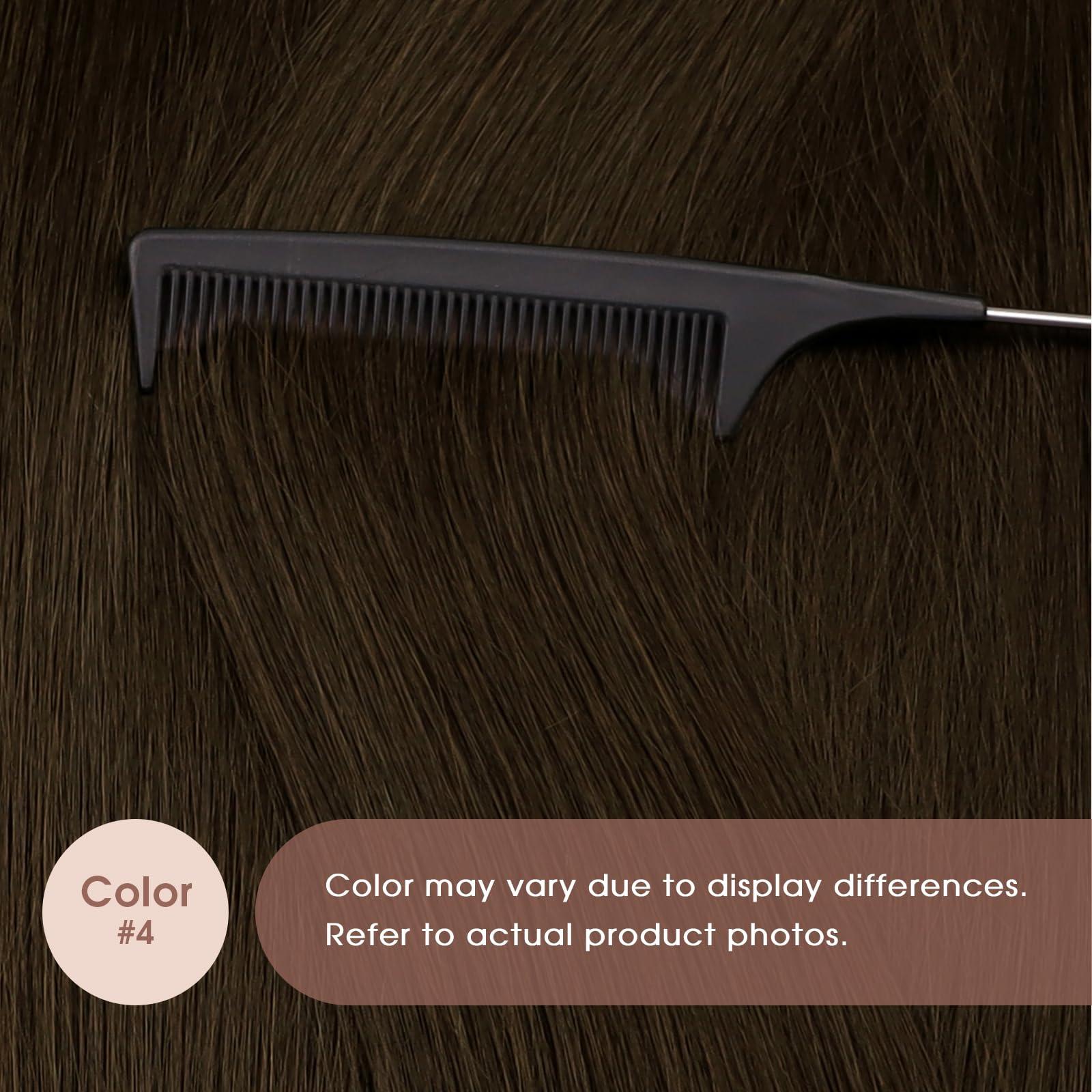 Sunny Hair Sunny Hair Brown Tape in Hair Extensions Dark Brown Tape in Human Hair Extensions Seamless Tape in Extensions Human Hair Dark Brown Tape in Hair Extensions Real Human Hair for Women 25G 20inch