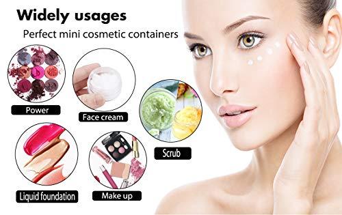 ZIZEMOJA 100 Pack 3 Gram Sample Containers with Lids, 3ml Mini Sample Jars, Tiny Plastic Cosmetic Containers for Lip Balms, Makeup, Lotion, Eye Shadow, Powder, and Lip Balms (Clear Lids)