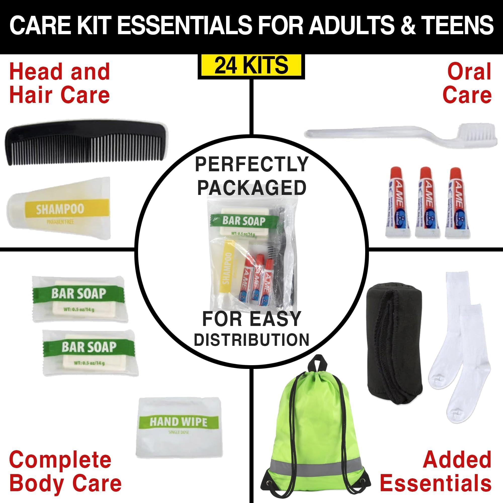Trail maker 24 Pack Homeless Care Package Supplies Bulk for Homeless Hygiene Care Package Supplies Kits in Bulk, 13 Piece Sets for Fall, Winter
