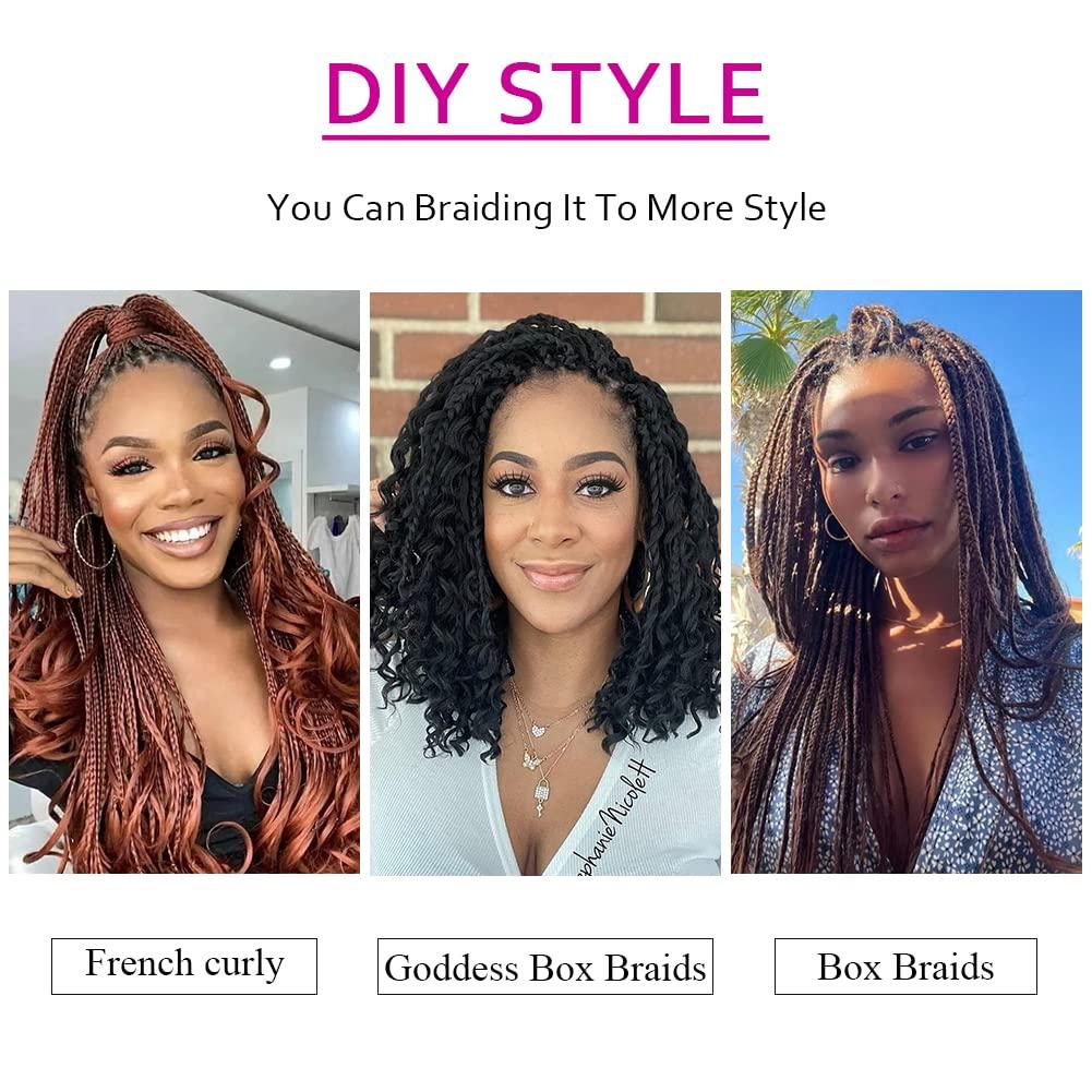 JVILO JVILO Loose Wave Spiral Curl Crochet Hair French Curl Braiding Hair 18Inchs 8Packs Synthetic Braids Ombre Pre Stretched Braiding Hair (18inch 8packs, #30)