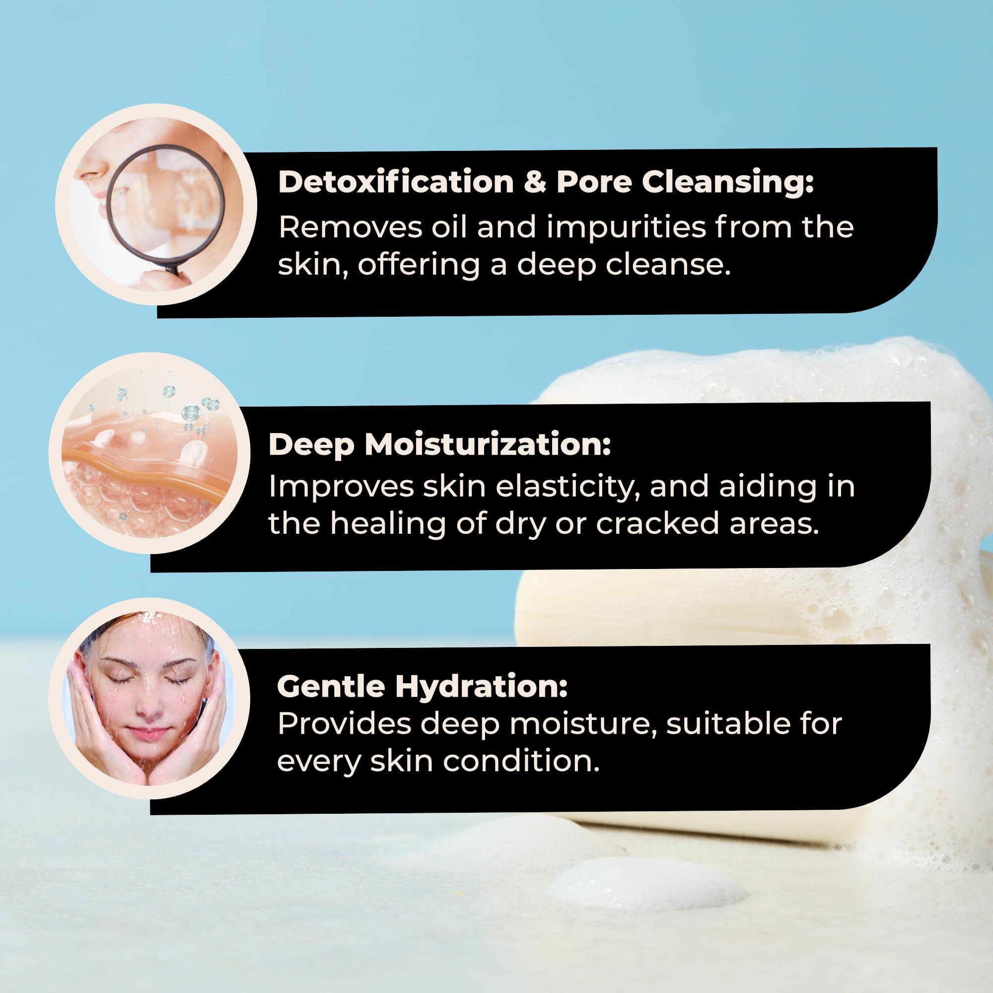 BUDOFF Activated Charcoal Bar Soap For Acne, Eczema, Psoriasis, Dry, Itchy, Sensitive Skin All Natural Detox Formula Shea, Cocoa, and Mango Butter Men, Women, Teens, Kids Face and Body 6 Oz Bar Soap