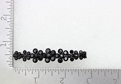 Faship Faship Gorgeous Black Crystal Floral Small Alligator Hair Clip