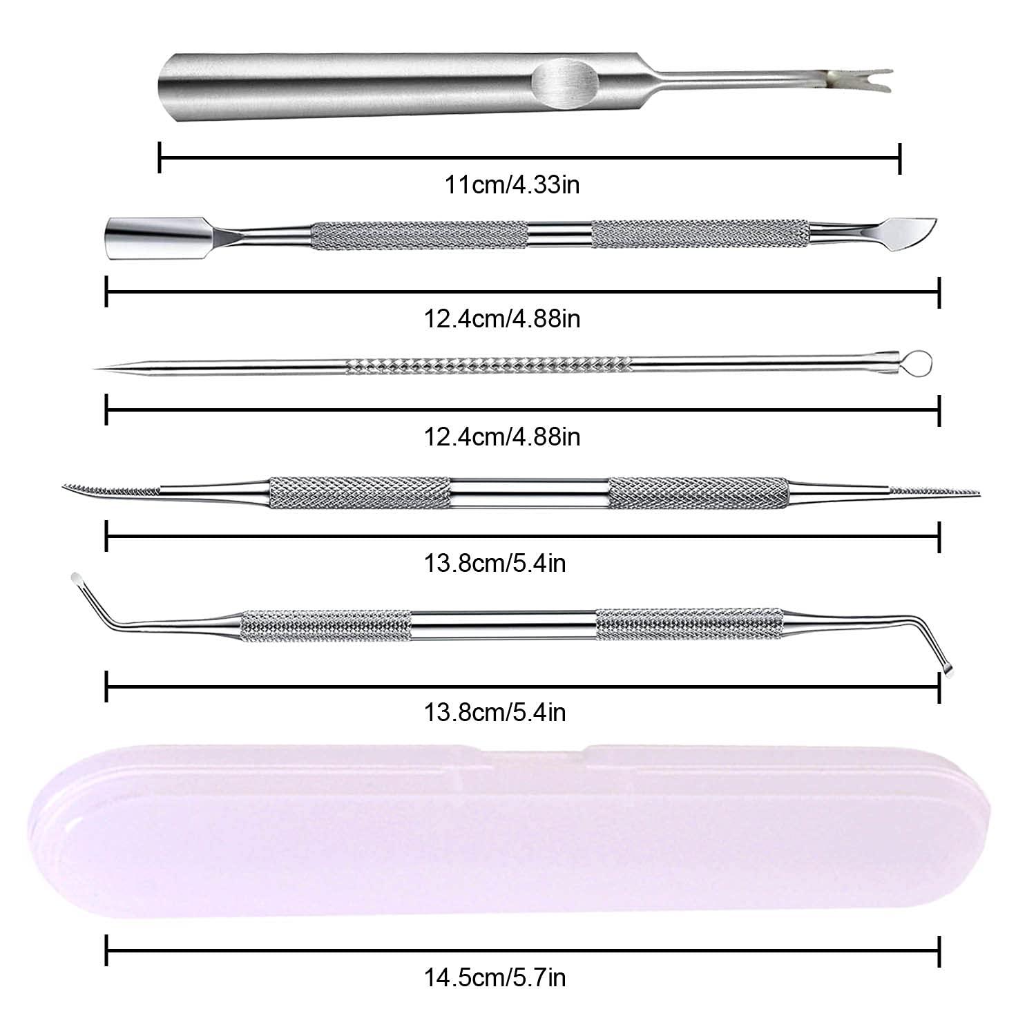 EODIEBN Ingrown Toenail Pedicure Tool Kit Nail File and Nail Lifter Pusher Double-Sided Nail Manicure Kit Stainless Steel Nail Care, Tools Pain Relief (6PCS)