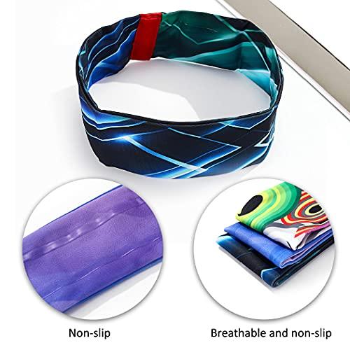 Catery Cater Boho Headbands Sport Sweat Head Wraps Athletic Yoga Hair Bands Stretch Turban Sweatband Non-Slip Moisture Sweatbands Fashion Hair Accessories for Women and Girls Pack of 3