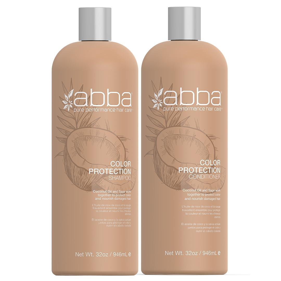 ABBA ABBA - Pure Color Protection Shampoo & Conditioner Duo - Coconut Oil & Sage, 32 fl oz Each
