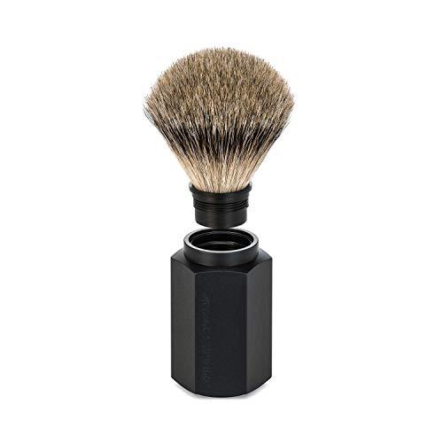 M MÜHLE MÜHLE HEXAGON Graphite Silvertip Badger Shaving Brush