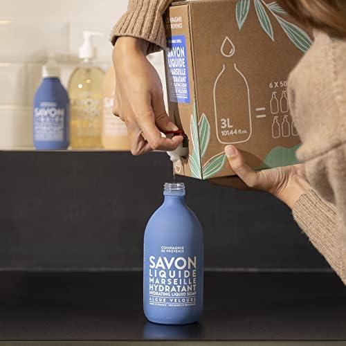 La Compagnie de Provence Compagnie de Provence Savon de Marseille Nourishing Liquid Soap, Velvet Seaweed, 101.4 Fl Oz Eco Refill