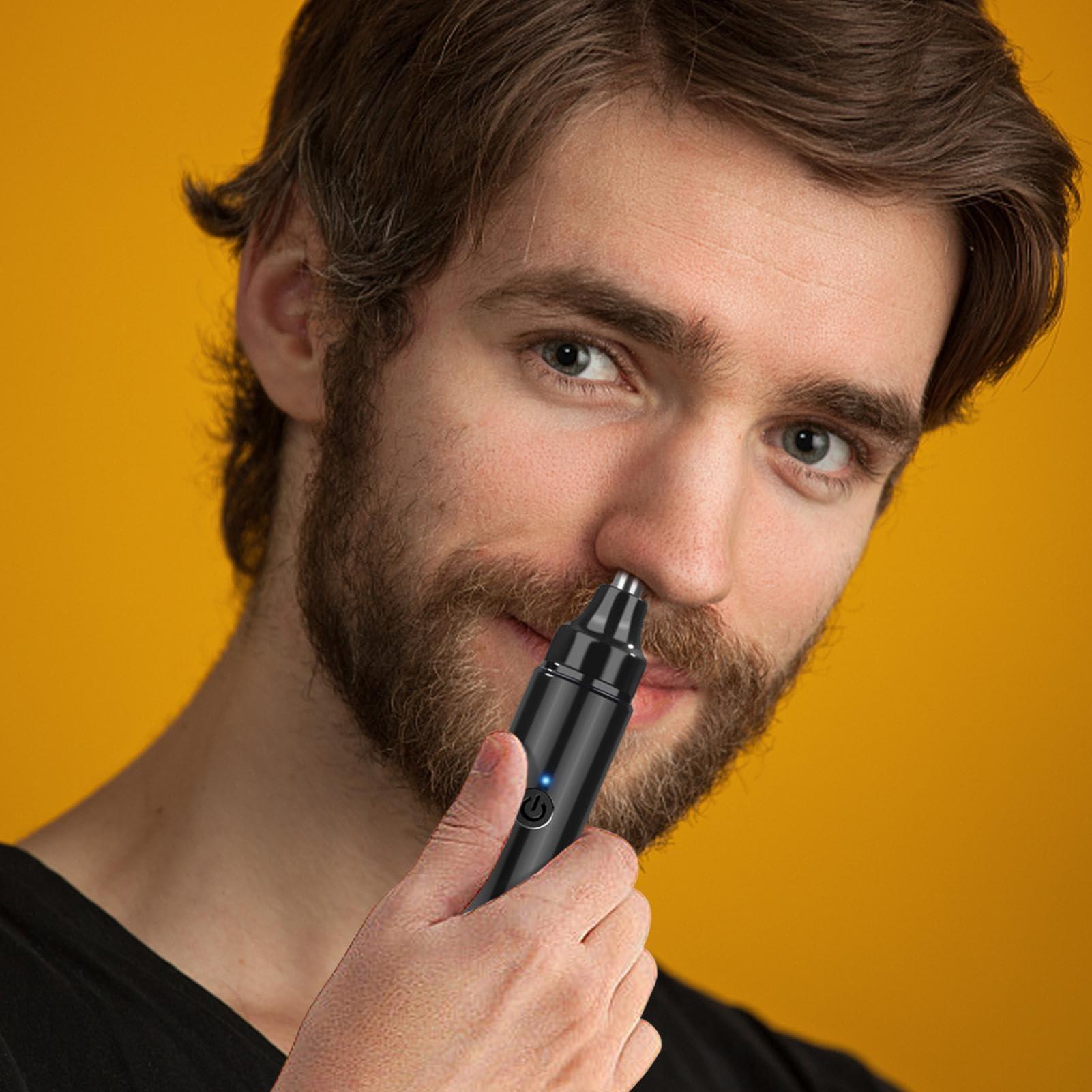 DYOG Nose Ear Trimmer, 6500 RPM Electric Nose Hair Clipper, 360 Rotating Nose Clipper, Cordless Nose Hair Remover, Double Edged Face Razor Clippers, Facial Hair Remover for Eyebrows Nose Hygienic Grooming