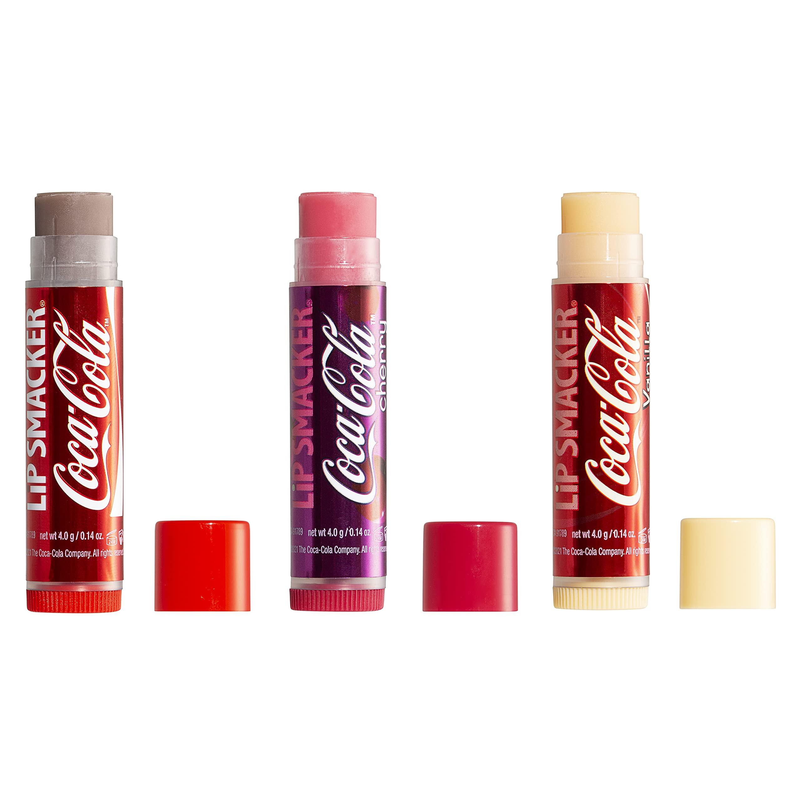 Lip Smacker Lip Smacker Valentine\'s Day Collection Coca-Cola Lip Balm Tin - Moisturizing, Soothing Trio Original Coca-Cola, Cherry, & Vanilla
