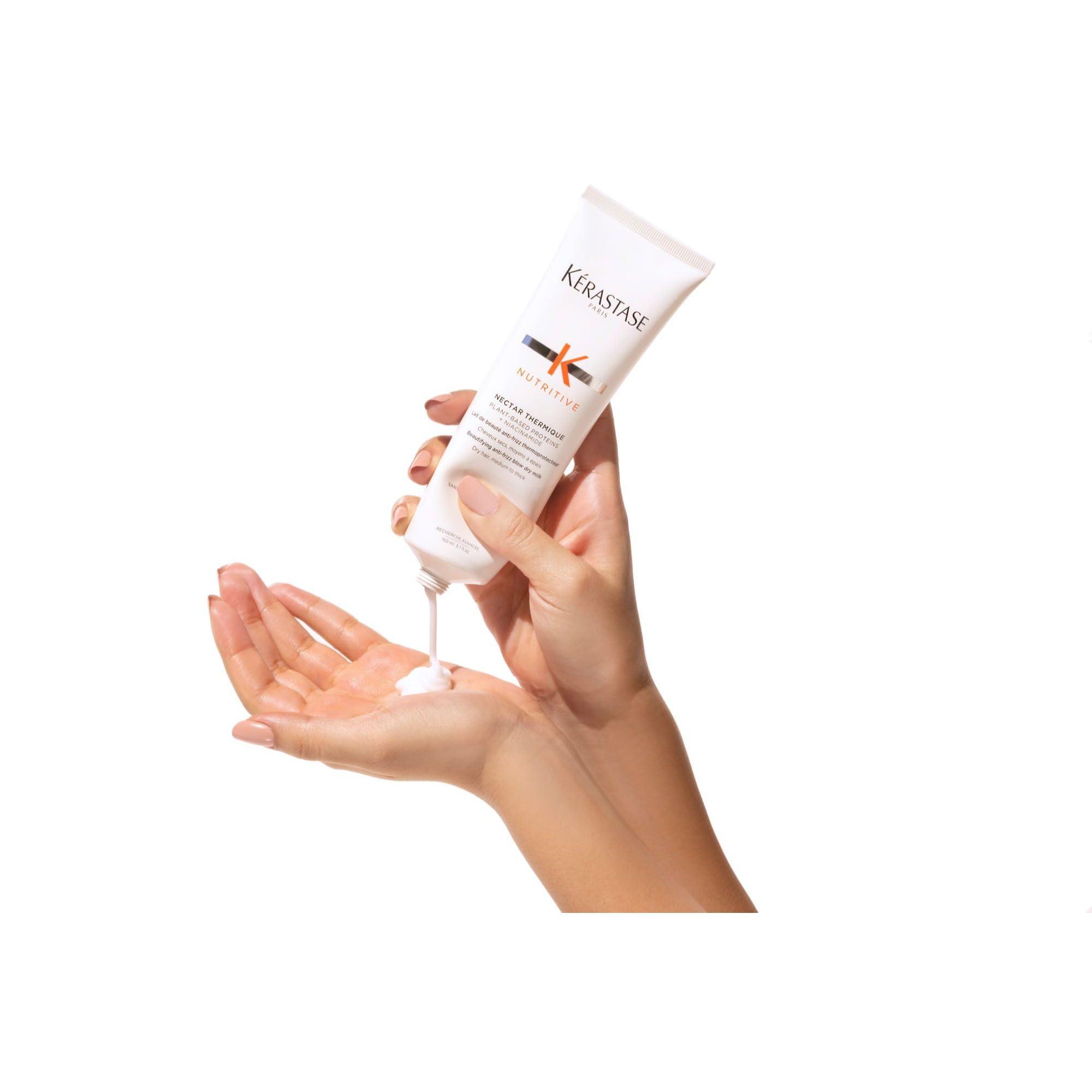 KERASTASE Kerastase Nutritive Nectar Thermique Heat Protecting Leave-In Cream, Deeply Conditioning, Reduces Frizz, With Plant-Based Proteins, For Medium to Thick Hair, 1.7 Fl Oz