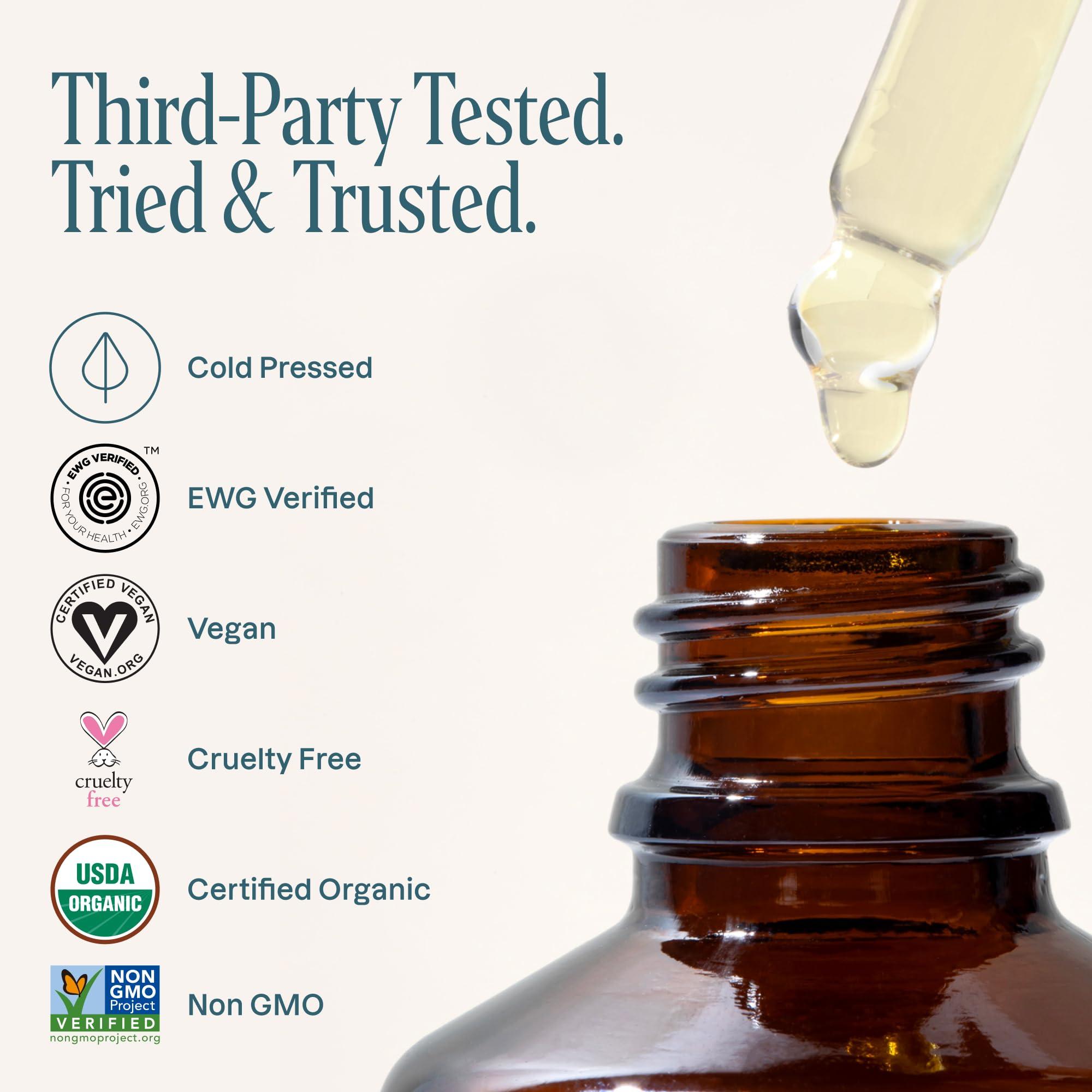 Cliganic Cliganic USDA Organic Argan Oil, 100% Pure | for Hair, Face & Skin | Natural Cold Pressed Carrier Oil, Imported from Morocco (Packaging May Vary)