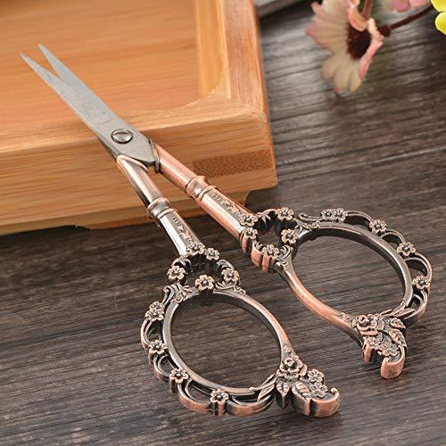 EBANKU Professional Manicure Scissors, EBANKU Vintage Stainless Steel Cuticle Precision Beauty Grooming for Nail, Facial Hair, Eyebrow, Eyelash, Nose Hair (Red Bronze)