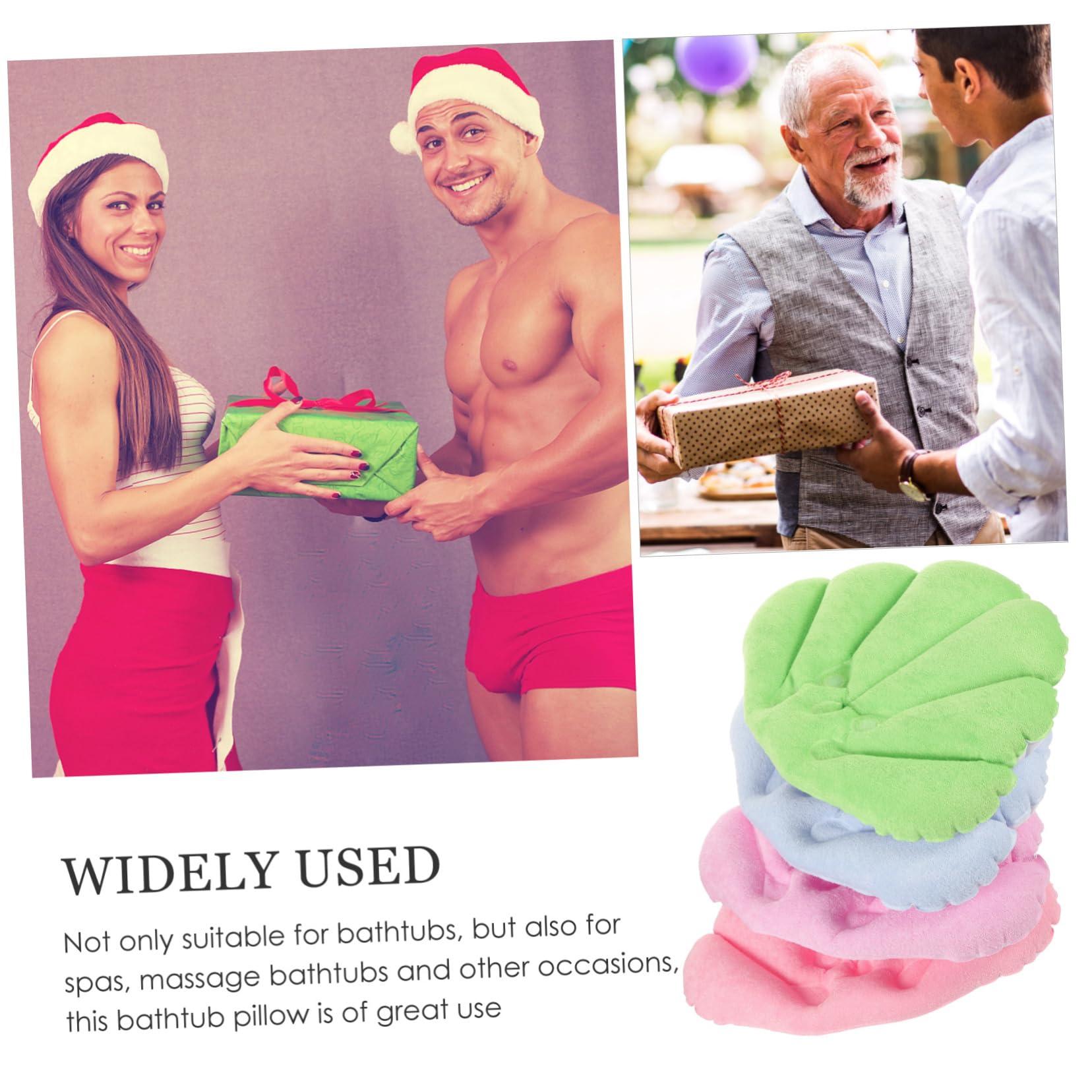 Healeved Healeved 4pcs Bath Tub Pillow Suction Cup Inflatable Spa Pillow for Neck Support Comfortable Headrest Pillow for Bathtub Hot Tubs