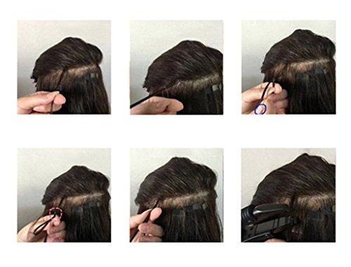 RemeeHi Remeehi 100Strands Body Wave Micro Bead Nano Rings hair extension 100% Brazilian Virgin Human Hair 1G/S 18 Inches #8/613 Natural black